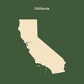 Outline map of California. illustration.