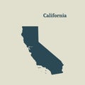 Outline map of California. illustration.