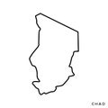 Outline map of Chad vector design template. Editable Stroke.