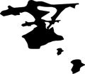 Chatham Islands Territory New Zealand silhouette map with transparent background