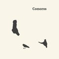 Outline map of Comoros. illustration. Royalty Free Stock Photo