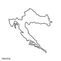 Outline map of Croatia vector design template. Editable Stroke.