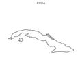Outline map of Cuba vector design template. Editable Stroke.