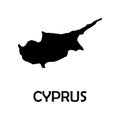Outline map of Cyprus. Isolated vector illustration