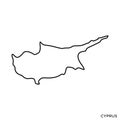 Outline map of Cyprus vector design template. Editable Stroke.
