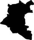 Dar`a Syria silhouette map with transparent background