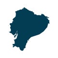 Outline map of Ecuador. Isolated vector illustration