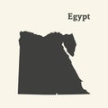 Outline map of Egypt. illustration.