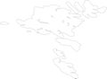 Eysturoyar Faroe Islands outline map