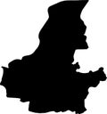 Faryab Afghanistan silhouette map with transparent background