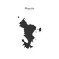 Outline map of the French island of Mayotte. Vector illustration Royalty Free Stock Photo