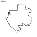 Outline map of Gabon vector design template. Editable Stroke.