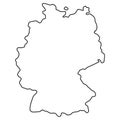 Outline map of Germany, geographic borders of the country deutschland, deutsch land