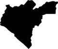 Grand Bassa Liberia silhouette map with transparent background