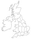 Outline map of great britain Royalty Free Stock Photo