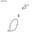 Outline map of Grenada vector design template. Editable Stroke.