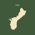 Outline map of Guam. illustration.