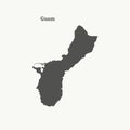 Outline map of Guam. illustration.