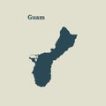 Outline map of Guam. illustration.