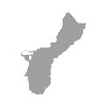 Outline map of Guam. Isolated