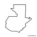 Outline map of Guatemala vector design template. Editable Stroke.