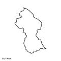 Outline map of Guyana vector design template. Editable Stroke.