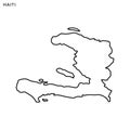 Outline map of Haiti vector design template. Editable Stroke.