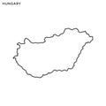 Outline map of Hungary vector design template. Editable Stroke.
