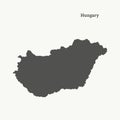 Outline map of Hungary. vector illustration.