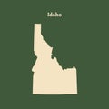 Outline map of Idaho. illustration.