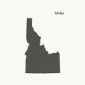 Outline map of Idaho. illustration.