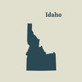 Outline map of Idaho. illustration.