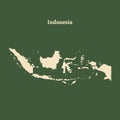 Outline map of Indonesia. illustration.