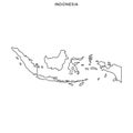 Outline map of Indonesia vector design template. Editable Stroke.