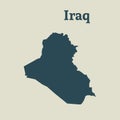 Outline map of Iraq. illustration.