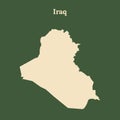 Outline map of Iraq. illustration.