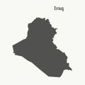 Outline map of Iraq. illustration.