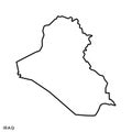 Outline map of Iraq vector design template. Editable Stroke.