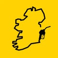 Outline map of ireland made from a petrol gas pump