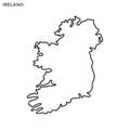 Outline map of Ireland vector design template. Editable Stroke.