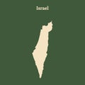 Outline map of Israel. illustration.