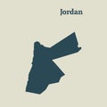 Outline map of Jordan. illustration.