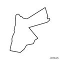 Outline map of Jordan vector design template. Editable Stroke.