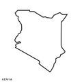 Outline map of Kenya vector design template. Editable Stroke.