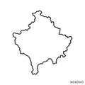 Outline map of Kosovo vector design template. Editable Stroke.