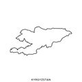 Outline map of Kyrgyzstan vector design template. Editable Stroke.
