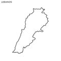 Outline map of Lebanon vector design template. Editable Stroke.