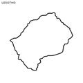 Outline map of Lesotho vector design template. Editable Stroke.