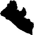 Liberia silhouette map with transparent background