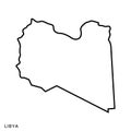 Outline map of Libya vector design template. Editable Stroke.